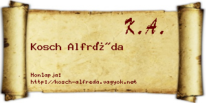 Kosch Alfréda névjegykártya